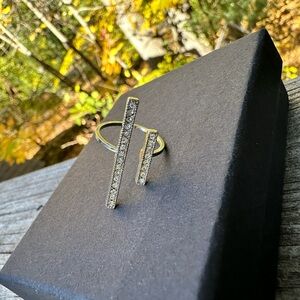 EXPRESS Elegant Gold and Silver Bar Ring